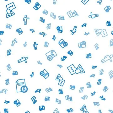 Set line Resume, Speech bubble chat and Head hunting on seamless pattern. Vector Stockillustratie