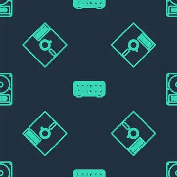 Set line Retro flip clock, Floppy disk in the 5.25-inch and Hard drive HDD on Stock Illustration