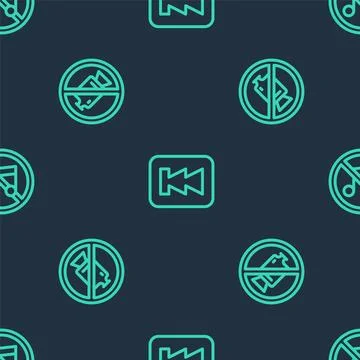 Set line Rewind button, Prohibition no video recording and Speaker mute on .. Stock Illustration