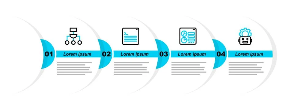 Set line Robot setting, Computer api interface, Web developer programming c.. Illustrazione stock