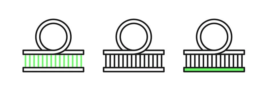 Set line Roller coaster icon isolated on white background. Amusement park. .. Stock Illustration