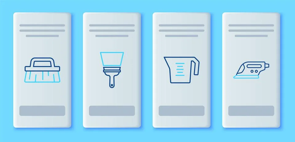 Set line Rubber cleaner for windows, Measuring cup, Brush cleaning and Electr Stock Illustration
