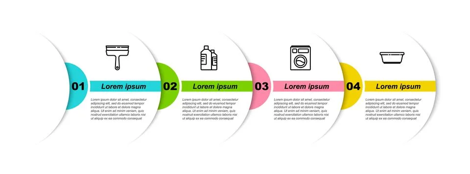 Set line Rubber cleaner for windows, Bottles cleaning agent, Washer and Plastic Illustrazione stock