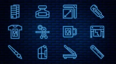 Set line Ruler, Plotter, Paper size, roll of printing press, T-shirt, Pantone Ilustración de archivo