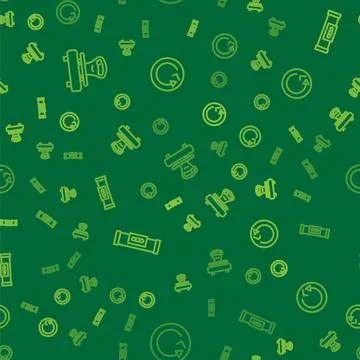 Set line Scales, Construction bubble level and Radius on seamless pattern Illustrazione stock