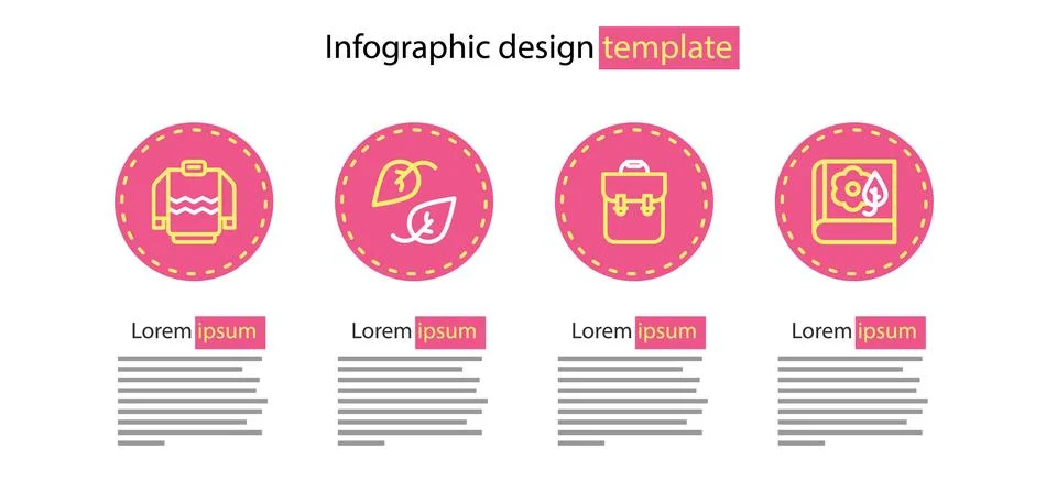 Set line School backpack, Herbarium, Leaf and Sweater icon. Vector 스톡 일러스트