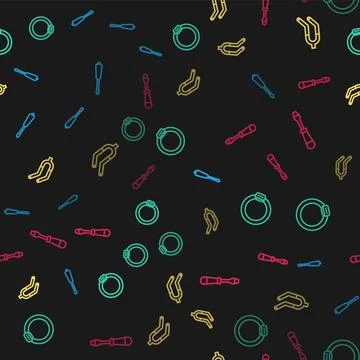 Set line Screwdriver, Bicycle brake disc, fork and on seamless pattern. Vector Illustrazione stock
