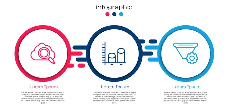 Set line Search cloud computing, Data analysis and Filter setting. Business Stockillustratie