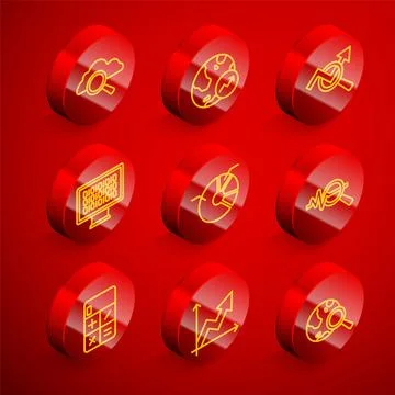 Set line Search cloud computing, Financial growth, data analysis, Binary code Stock Illustration