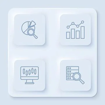 Set line Search data analysis, Financial growth, Stocks market graphs and Server イラスト素材