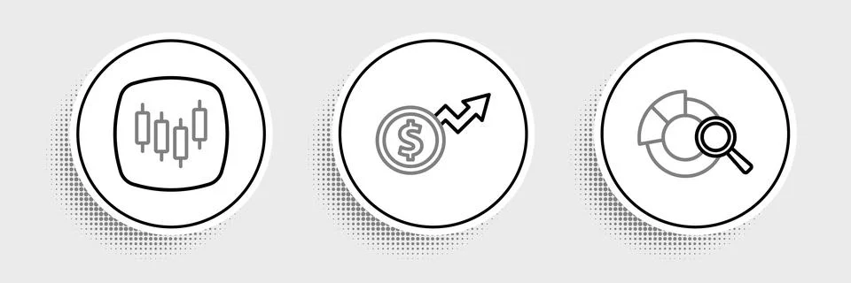 Set line Search data analysis, Browser with stocks market and Financial gro.. Stock Illustration