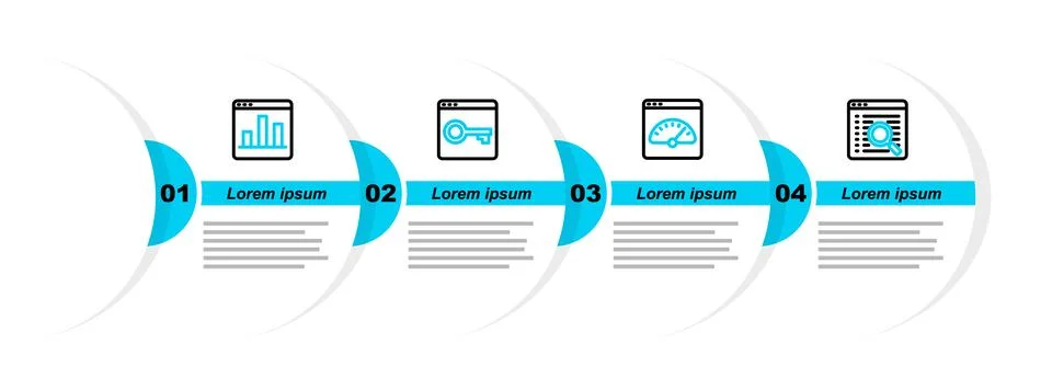Set line Search engine, Digital speed meter, Secure your site with HTTPS, S.. Illustration
