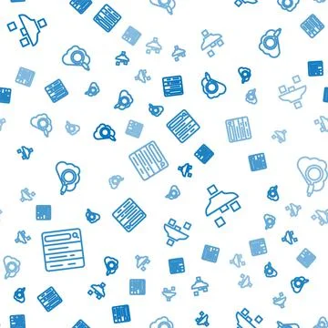 Set line Search engine, Filter setting and cloud computing on seamless pattern Illustrazione stock