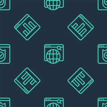 Set line Search engine, Graph chart infographic and Browser with shield on Stock Illustration