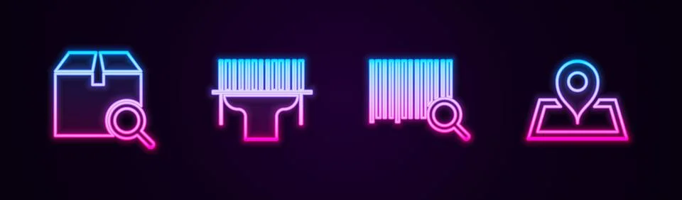 Set line Search package, Scanner scanning bar code, barcode and Placeholder o Stock-Illustration