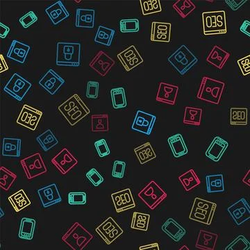 Set line Secure your site with HTTPS, SSL, Mobile phone, SEO optimization a.. Illustration