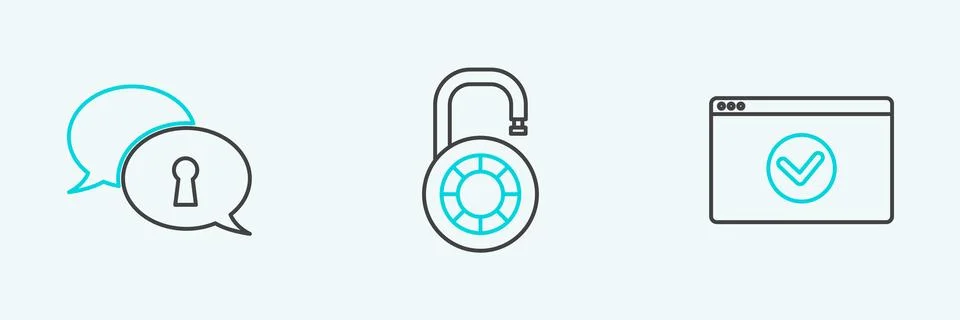 Set line Secure your site with HTTPS, SSL, Protection of personal data and .. イラスト素材