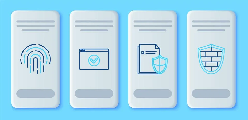 Set line Secure your site with HTTPS, SSL, Document protection concept, Fin.. イラスト素材