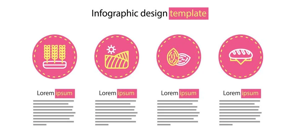 Set line Seed, Bread loaf, Agriculture wheat field and Wheat icon. Vector Illustrazione stock