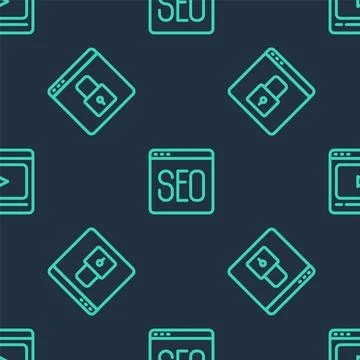 Set line SEO optimization, Secure your site with HTTPS, SSL and Online play.. Ilustração Stock