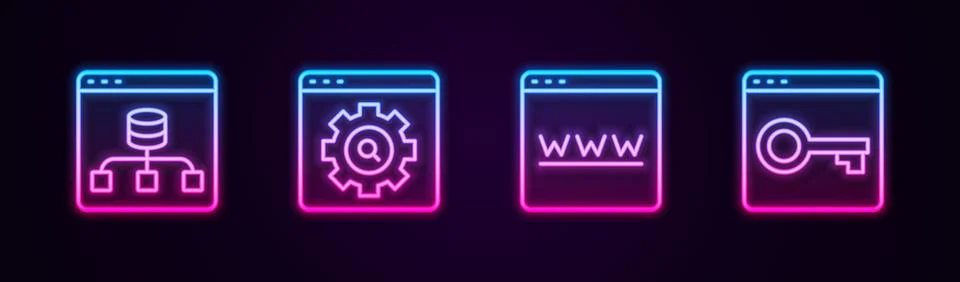 Set line Server Data Browser setting window and Secure your site with HTTPS S Иллюстрация