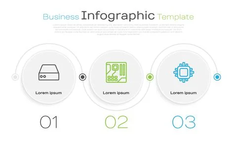 Set line Server, Data, Web Hosting, Motherboard digital chip and Processor with イラスト素材