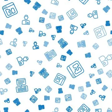 Set line Server, Data, Web Hosting, Broken file and Analyst engineer on seamless Illustrazione stock