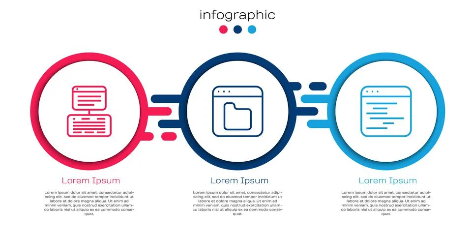 Set line Server, Data, Web Hosting, Browser files and Software. Business Illustrazione stock