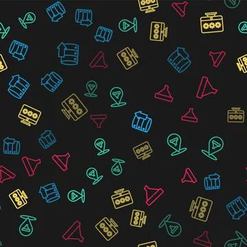 Set line Server, Data, Web Hosting, Location with sales funnel, Monitor password イラスト素材