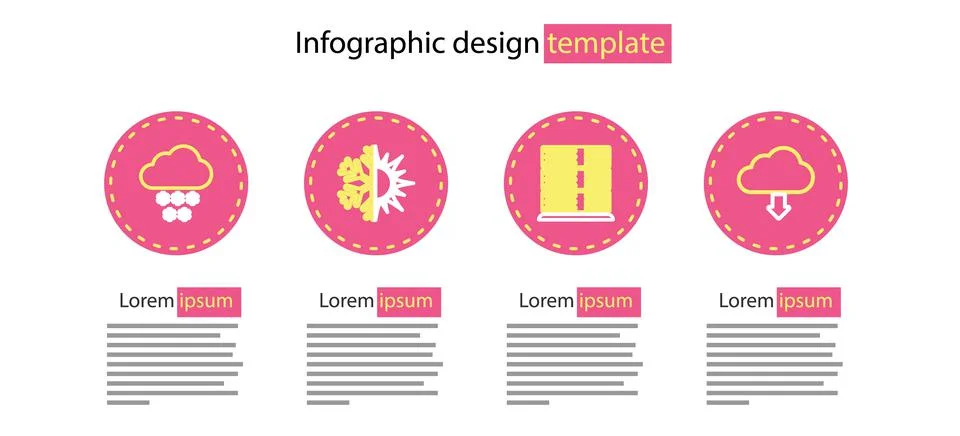 Set line Server, Data, Web Hosting, Cloud download, Sun and snowflake and wit Stockillustratie