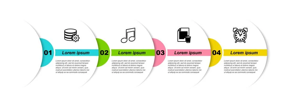 Set line Setting database server, Music note, tone, Delete file document and イラスト素材