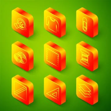 Set line Sewing button, Sweater, Safety pin, Yarn ball, Leather, thread, Pattern 스톡 일러스트