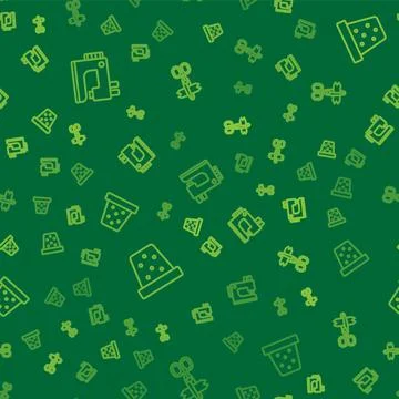 Set line Sewing machine, Thimble for sewing and Scissors on seamless pattern イラスト素材
