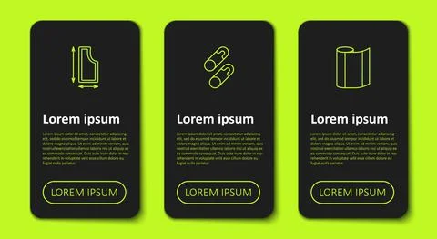 Set line Sewing pattern, Closed steel safety pin and Textile fabric roll Stock Illustration