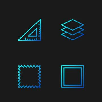 Set line Sewing Pattern, Leather, Triangular ruler and Layers clothing textile Stock Illustration