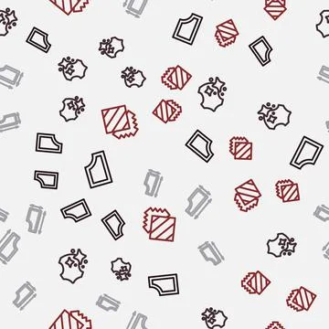 Set line Sewing pattern, Leather,  and Layers clothing textile on seamless pa Stock-Illustration