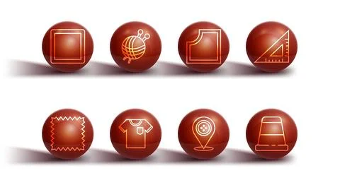 Set line Sewing Pattern, Leather, Triangular ruler, Location tailor shop, T Stockillustratie