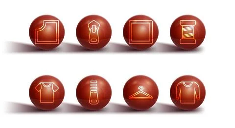 Set line Sewing Pattern, T-shirt, thread, Hanger wardrobe, Zipper, Sweater and イラスト素材