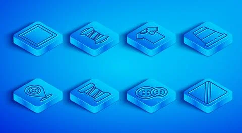 Set line Sewing Pattern, thread, T-shirt, button, Thimble for sewing, Location Stockillustratie