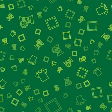 Set line Sewing thread and button, T-shirt and Pattern on seamless pattern... 库存插图