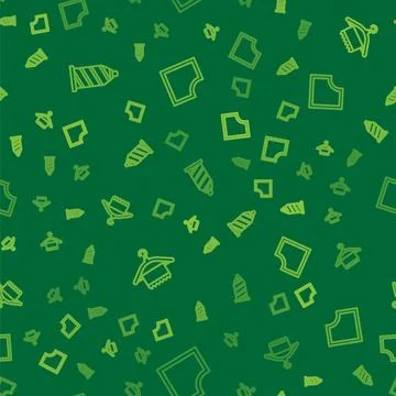 Set line Sewing thread, Hanger wardrobe and Pattern on seamless pattern. Vect Stock Illustration