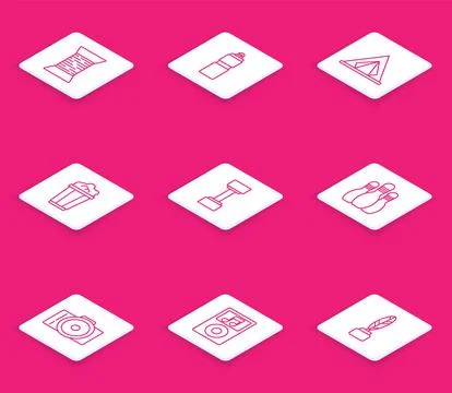 Set line Sewing thread on spool, Fitness shaker, Tourist tent, Popcorn cardbo 스톡 일러스트