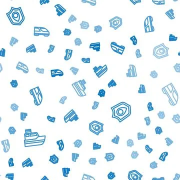 Set line Ship line path, Location shield and High-speed train on seamless Stockillustratie