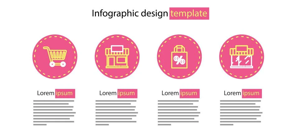 Set line Shoping bag with percent discount, Shopping building or market store Ilustración de archivo
