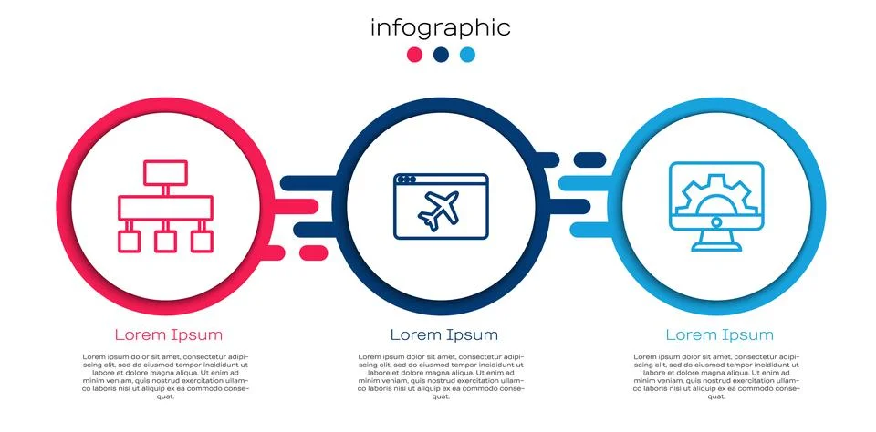 Set line Site map, Website template and development. Business infographic 스톡 일러스트