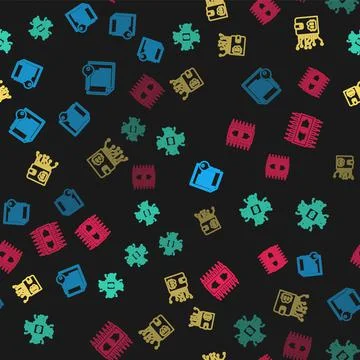 Set line Smart contract, Processor chip with dollar, Cryptocurrency wallet and Stock Illustration