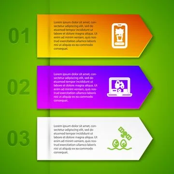 Set line Smart control farming system, Laptop application for smart, with dro Stock Illustration