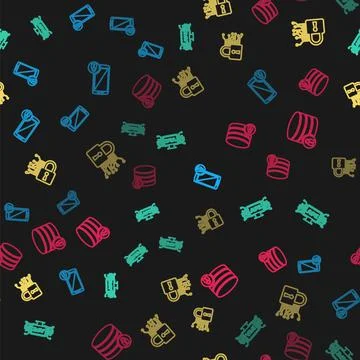 Set line Smartphone with lock, Computer api interface, Cyber security and Ser Illustrazione stock