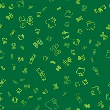 Set line Snake, Papyrus scroll and Map of Egypt on seamless pattern. Vector Stock Illustration