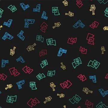 Set line Sneakers, Speech bubble chat, Bong and on seamless pattern. Vector 스톡 일러스트